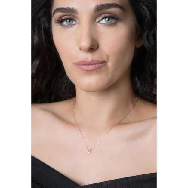 Kumush Marjon 925 3D Formatda Ishlangan U Harfli PP001L Larin Silver PP001L|Золотистый18
