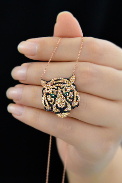 Серебряное Ожерелье 925 Модель Тигр UVPS100970 Larin Silver UVPS100970|Золотистый