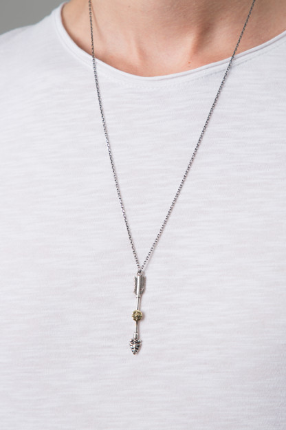 O'q Modeli 925 Proba Unisex Kumush Zanjir ERN2158 Larin Silver ERN2158|Серебристый