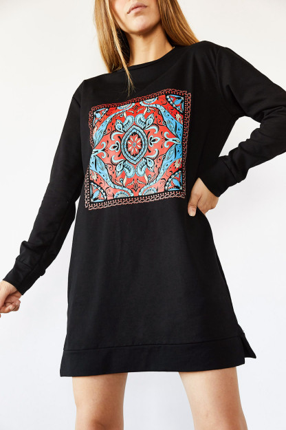 Qora Ko'ylak Naqshli 0YXK8-43978-02 Hanx 0YXK8-43978-02|Черный_S_(36) S (36)