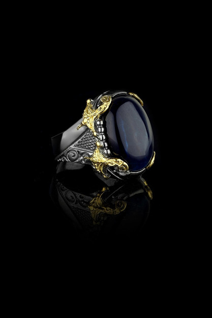 Мужское Кольцо Камень Оникс Серебра 925 Пробы UR1068 Larin Silver UR1068|1
