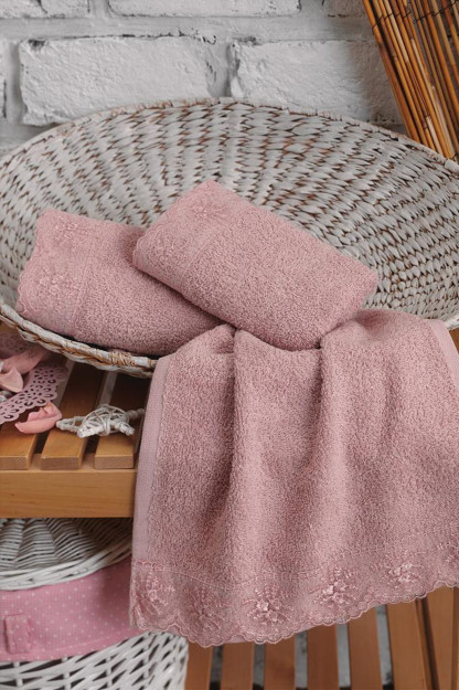 Набор Полотенц Для Лица И Рук (3-шт) Cotton Box (Турция ) 24607Z|Пудровый