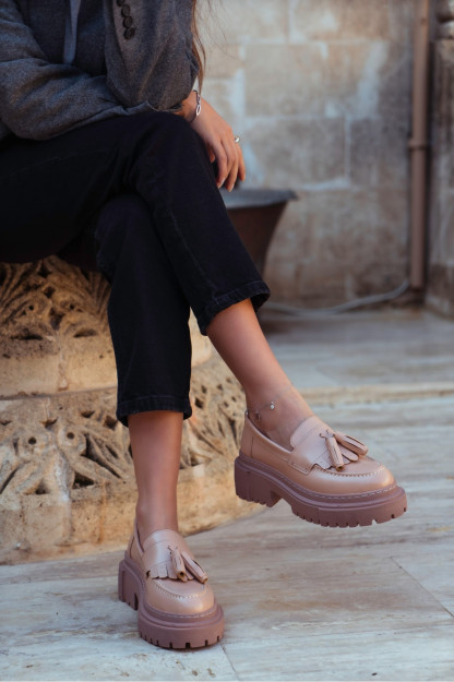 Ayollar Loferi Kistochkali Podoshvali Soft S475 Nisantasi Shoes Turkiya S475|Бежевый_36 39