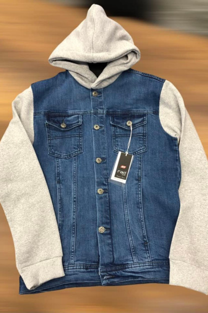 Мужская Джинсовая Куртка-Толстовка С Капюшоном 5018-3 Rad Jeans 5018-3|Синий_S_(36) S (36)
