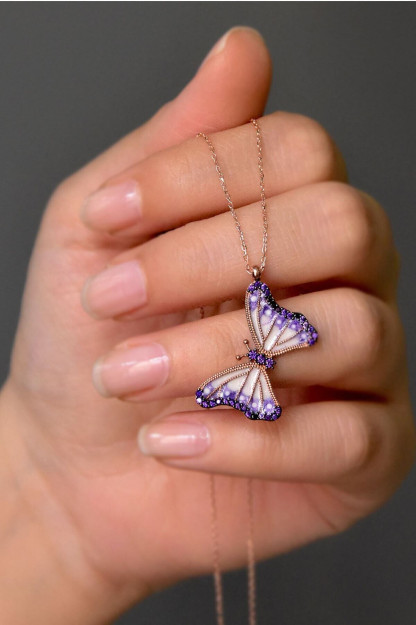 Серебряное Ожерелье 925 Модель Бабочка PP4057 Larin Silver PP4057|Золотистый