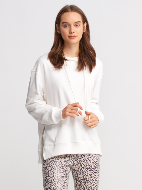 Yonlari Zamokli Kapishonli Tolstovka Dilvin P3461E|Экру_S_(36) M (38)