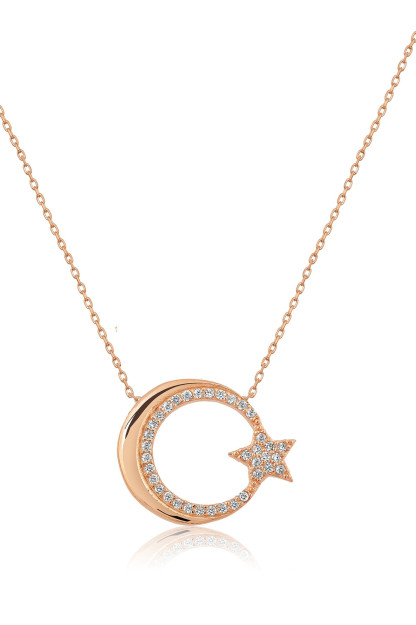 Yulduzli Oy Toshli Modelii 925 Proba Ayollar Kumush Zanjir UVPS100011 Larin Silver UVPS100011|Золотистый