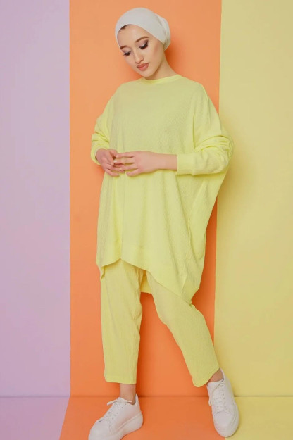 Ayollar Uchun Sport Kostyum Komplekt 1735 My City 1735|Жёлтый_L-XL L-XL
