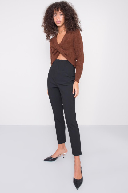 Oyoq Bilagi Uzunligidagi Qora Strech Shim BSL Fashion 15485|Черный_S_(36) L (40)