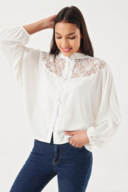 Bezatilgan Oq Gipyur Libos 4303 Myidol 4303|Бордовый_S_(36) M (38)