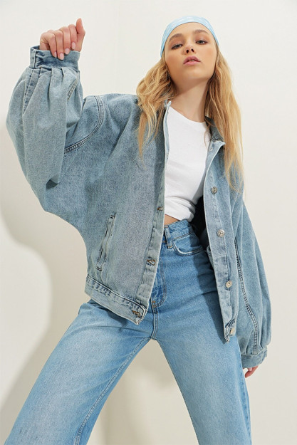 Ayollar Uchun Jeans Kurtka ALCX8010 Trend Alacati ALCX8010|Синий_S_(36) M (38)