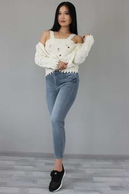 Komplekt Jenfir Va Top To'qima Qaymoqrang Robin T92192K|Кремовый_СТД