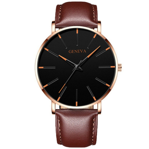 Minimalist Erkaklar Moda Ultra Yupqa Soati GENEVA GENEVA LA-001|Черный