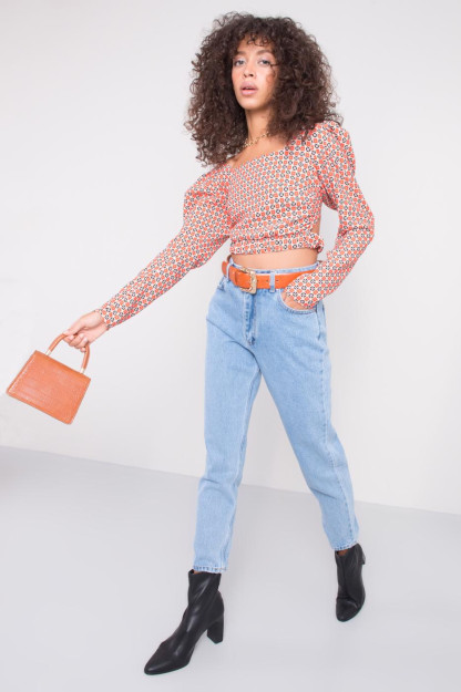 Голубые Брюки с Высокой Посадкой BSL Fashion 15448A|Синий_S_(36) S (36)