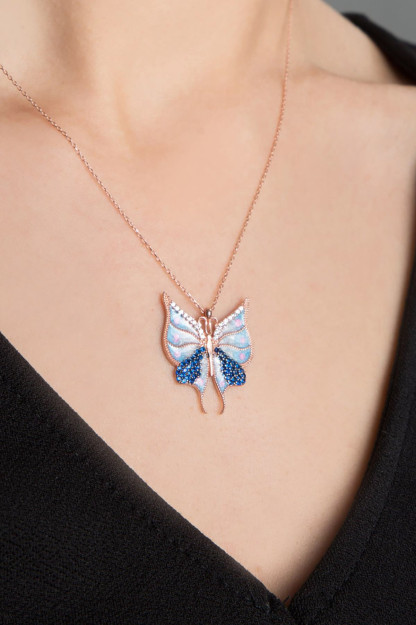 Серебряное Ожерелье 925 Модель Бабочка PP2605 Larin Silver PP2605|Золотистый