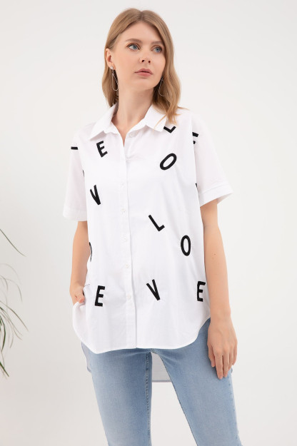 Rubashka Naqshli Love Zen 8204-1060|Белый_40 40