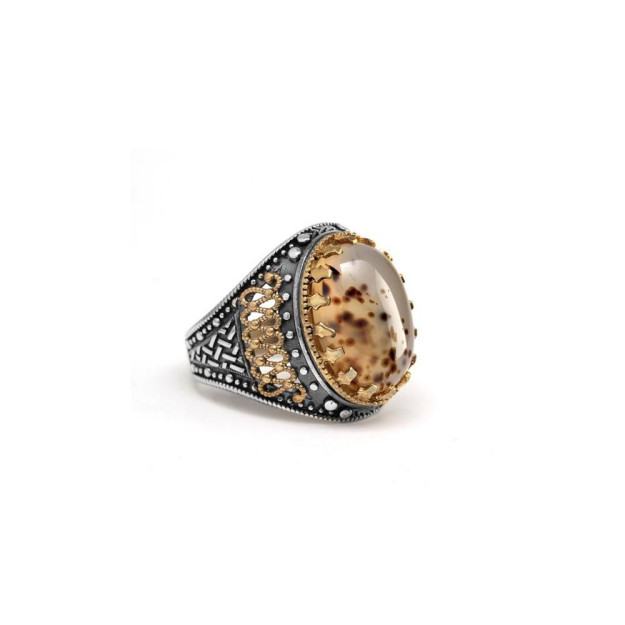 Erkaklar Uchun Uzuk Agat Tosh Kumush 925 Proba RCH2077 Larin Silver RCH2077|1