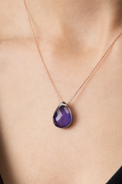 Tomchi Shaklidagi Toshli Kumush Zanjir 925 PP556 Larin Silver PP556|Золотистый