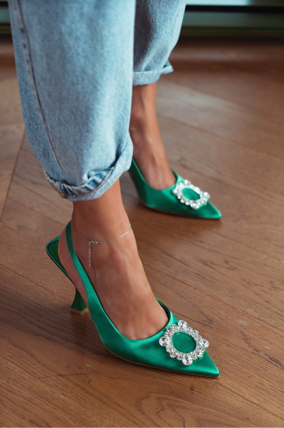 Женские Туфли На Каблуке С Деталями Amara C910 Nisantasi Shoes Турция C910|Зелёный_36 36