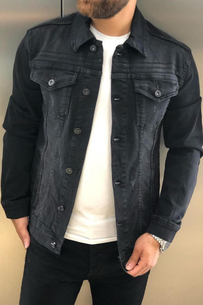 Erkaklar Uchun Jeans Kurtka-Pidjak 5017-4 Rad Jeans 5017-4|Черный_S_(36) XL (42)