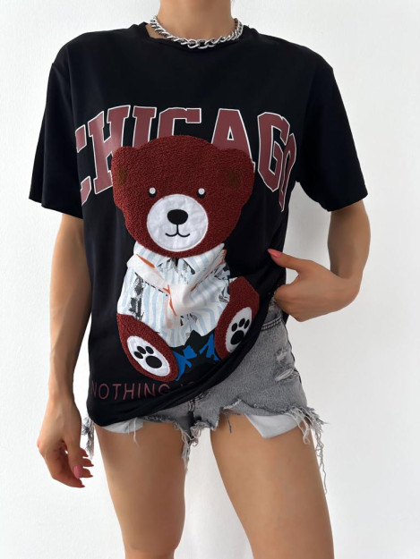 Футболка Teddy Женская SR2042 Chillhop Турция SR2042|Черный_S_(36) L (40)