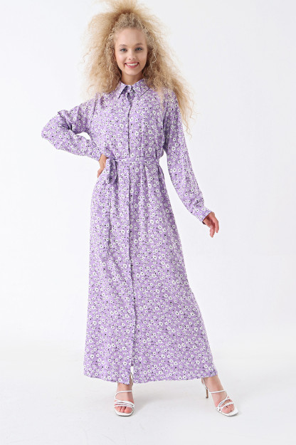 Yoqali Guldastali Libos Myidol 6226|Цвет_Лилии_S_(36) L (40)