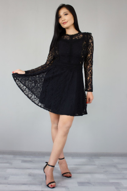 Qora Mini -Libos Robin D86139S|Черный_40 38