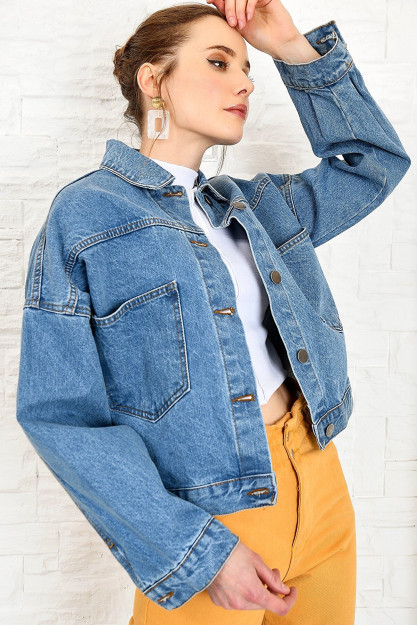 Ayollar Uchun Jeans Kurtka 3631RV-1 Trend Alacati 3631RV|Синий_S_(36) L (40)