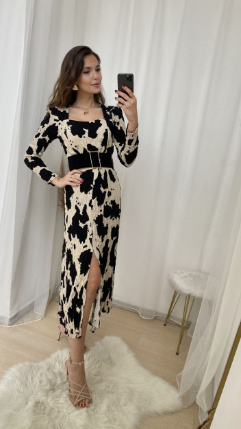 Belbog‘li Libos Ayollar Uchun 6193 Myidol 6193|Кремовый_S_(36) XL (42)
