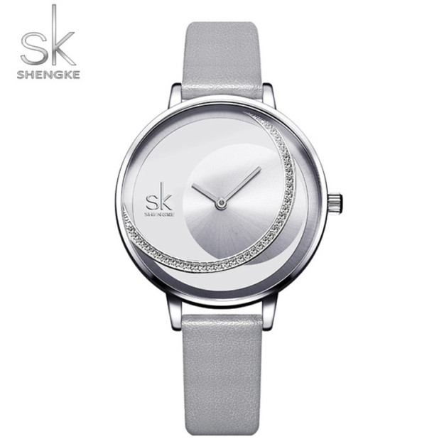 Zanglamas Po'latdan Yasalgan Bilaguzuk Ayollar Analog Kvarts Soati ShengKe ShengKe_k0088|Серебряный_СТД