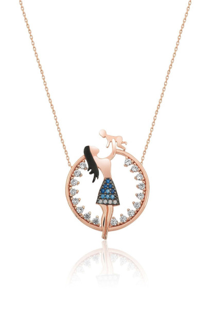 Серебряное Ожерелье 925 Модель Мать и Ребенок PP4076 Larin Silver PP4075|Золотистый3