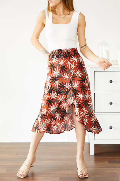 Yubka Ruffle Naqshli 0YXK7-43734-16 Hanx 0YXK7-43734-16|Плитка_S_(36) M (38)