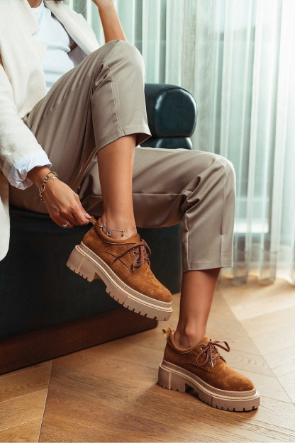 Ayollar Zamonaviy Botinkasi Bog'ichli Podoshvali Bobby B795 Nisantasi Shoes Turkiya B795|Коричневый_36 39