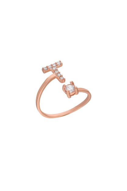 Ayollar Uchun Kumush T Harfli Uzuk 925 Proba Larin Silver M001|1T_Регулируемые