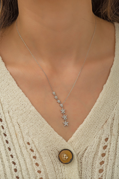 Yulduzli Yo'l Dizaynli Kumush Marjon 925 P496 Larin Silver P496|Серебрянный