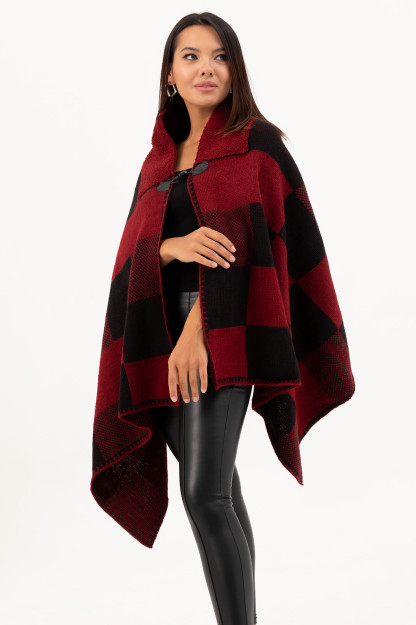 Kvadrat Naqshli Poncho Zen 41035201922|Черный_СТД