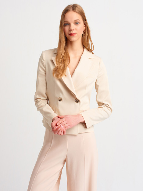 To'rt Tugmali Blazer Kastyum Dilvin C6839|Бежевый_S_(36) L (40)