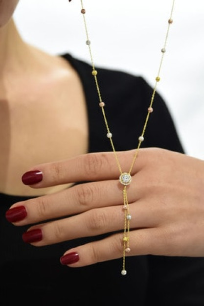 Серебряное Ожерелье Модель Дорика Камень 925 Пробы FA182173 Larin Silver FA182173|Серебристый
