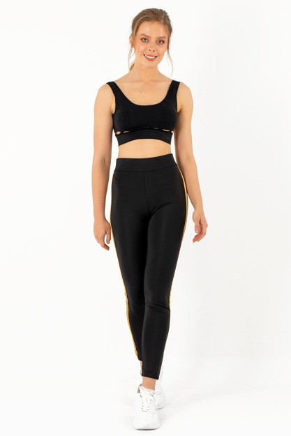 Ayollar Uchun Legginsy Chiziqli 002-000878 MioFit 002-000878|Черный_M_(38)