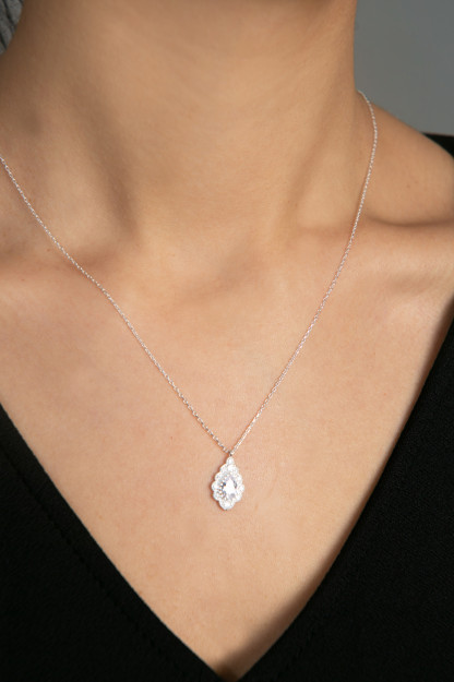 Женское Серебряное Ожерелье Модель Камень 925 Пробы FA182553 Larin Silver FA182553|Серебристый