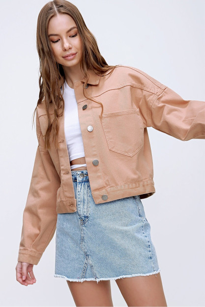 Женская Джинсовая Куртка 3631RV-4 Trend Alacati 3631RV|Бежевый_S_(36) L (40)
