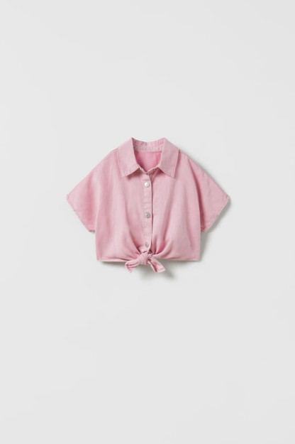 ОБТЯГИВАЮЩАЯ ФУТБОЛКА С ДЕТАЛЯМИ В ВИДЕ УЗЛОВ 4-5 years (110 cm)
