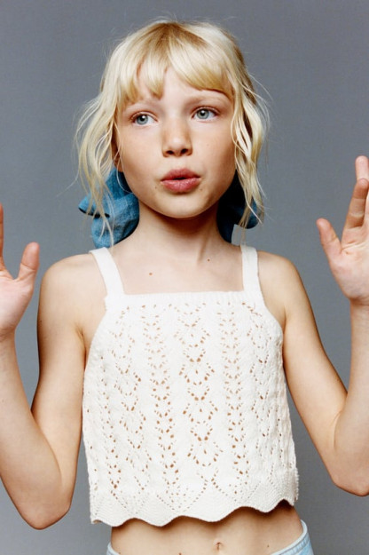 ОТКРЫТЫЙ ВЯЗАНЫЙ ТОП 13-14 years (164 cm)