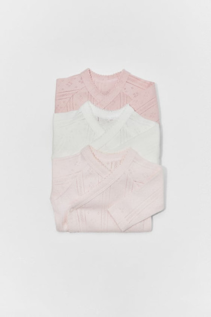ДЕТСКИЕ/ 3-УПАКОВКА АЖУРНЫХ БОДИ KIMONO 3-6 months (68 cm)