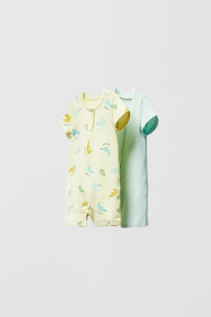 ДЕТСКИЕ/ УПАКОВКА ИЗ ДВУХ СПАЛЬНЫХ КОСТЮМОВ С КРОКОДИЛАМИ 3-6 months (68 cm)