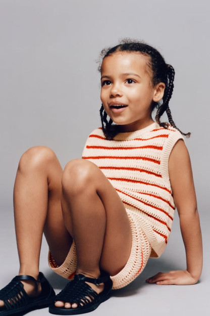 ВЯЗАНЫЙ ТОП В ПОЛОСКУ 5-6 years (116 cm)