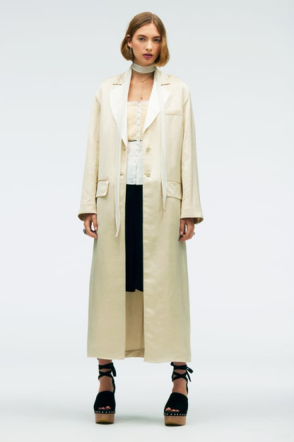 FLOWING LINEN ARALASH MATO TRENCH PALTOSI - CHEKLANGAN NASHR XL 02302070-V2023