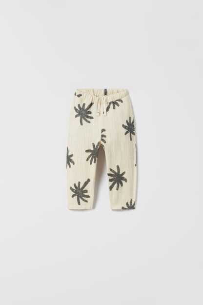 Контрастные фактурные брюки с пальмами ZARA 2-3лет (98cм)