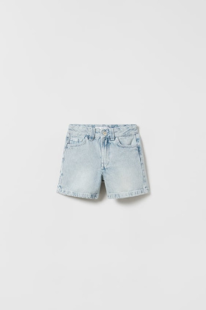 Полосатые джинсовые шорты-бермуда ZARA 10years (140cm)