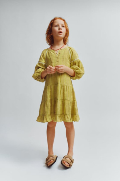 ПЛАТЬЕ ИЗ СМЕСОВОЙ ТКАНИ НА ПОДКЛАДКЕ В ПОЛОСКУ 13-14 years (164 cm)